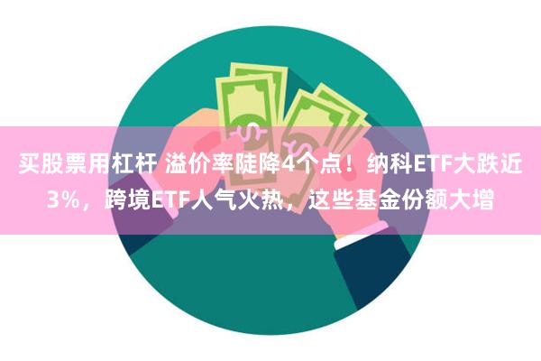 买股票用杠杆 溢价率陡降4个点！纳科ETF大跌近3%，跨境ETF人气火热，这些基金份额大增