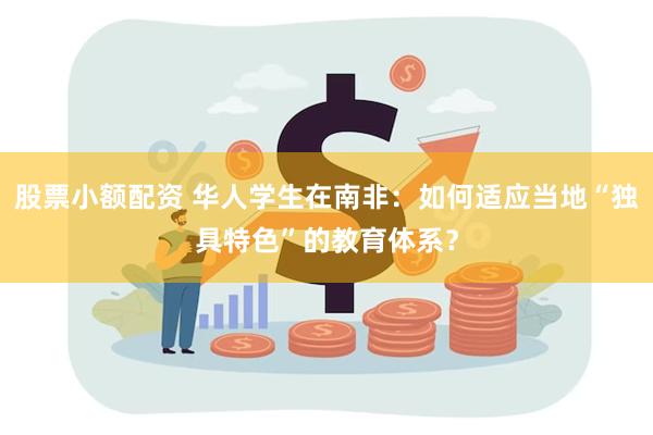 股票小额配资 华人学生在南非：如何适应当地“独具特色”的教育体系？